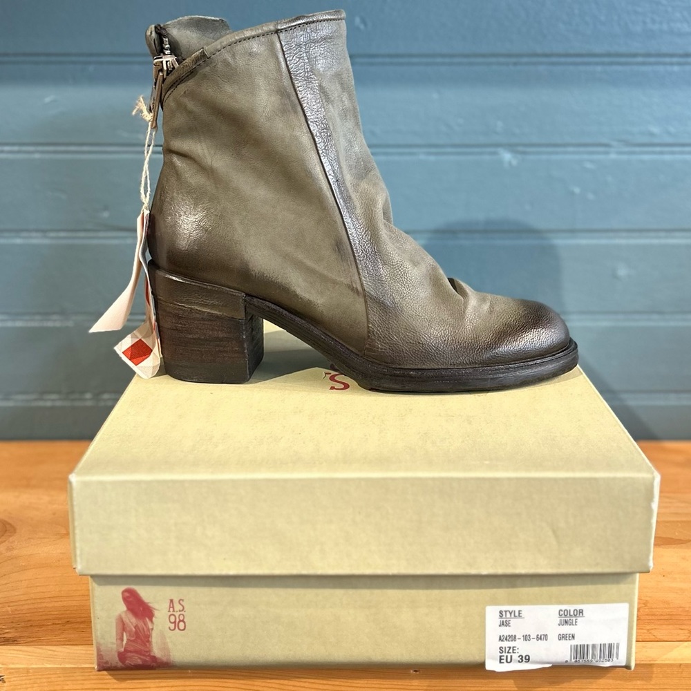 A.S.98 Jase Ankle Bootie- Jungle Green